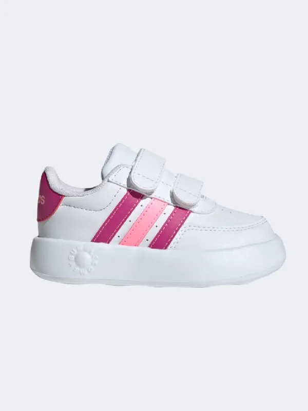 Adidas Breaknet 2 Infant-Girls Sportswear Shoes White/Fuchsia/Pink