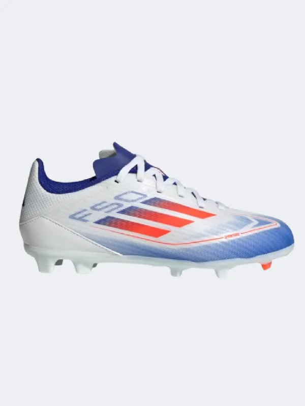 Adidas F50 League Fg Mg Kids Football Shoes White/Red/Blue