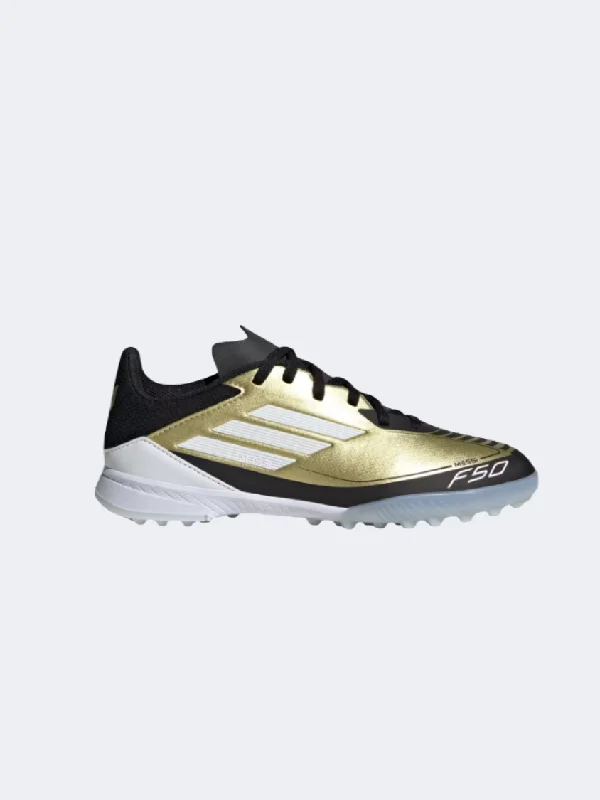 Adidas F50 League Tf Messi Kids Turf Shoes Gold/White/Black