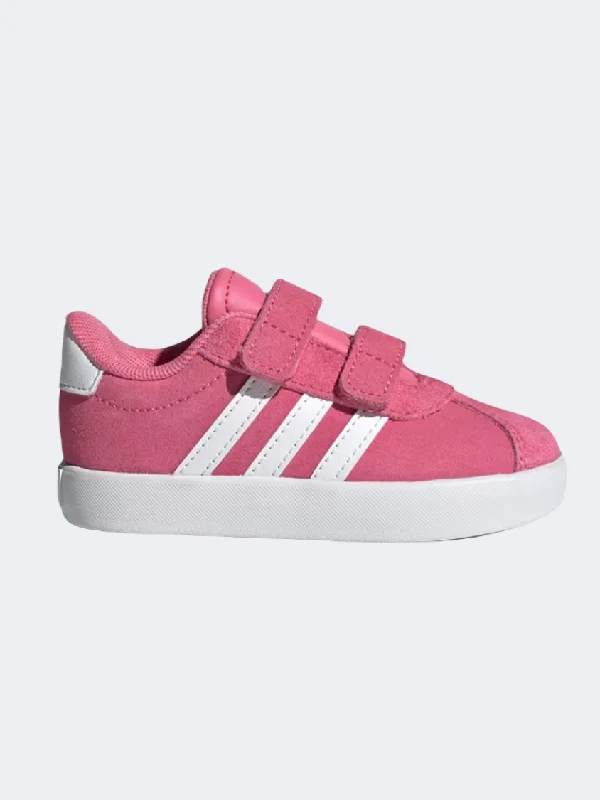 Adidas Vl Court 3 Infant Girls Sportswear Shoes Pink/White/Grey