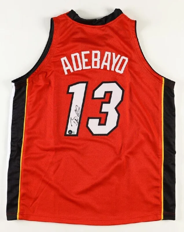 Bam Adebayo Signed Miami Heat Red Home Jersey (Beckett) 2017 1st Round Pick