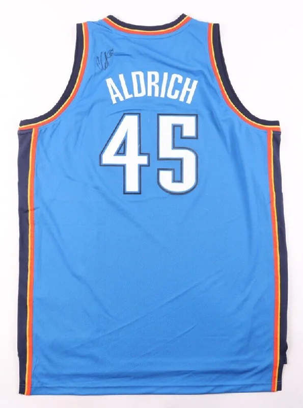 Cole Aldrich Signed Oklahoma City Thunder Jersey (JSA COA) 2010 1st Round Pck