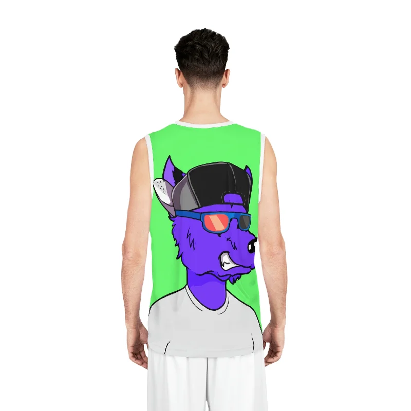 Cyborg Wolf Purple Fur Werewolve Basketball Jersey