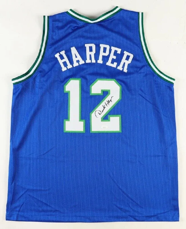 Derek Harper Signed Dallas Mavericks Jersey (JSA COA)#11 Overall Pick 1983 Draft