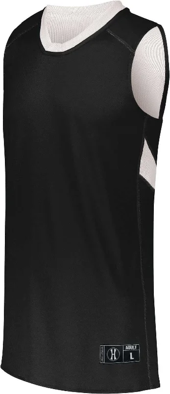 Holloway 224078 Dual-Side Single Ply Basketball Jersey - Black White