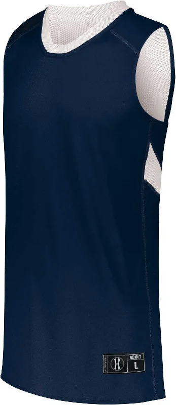 Holloway 224078 Dual-Side Single Ply Basketball Jersey - Navy White