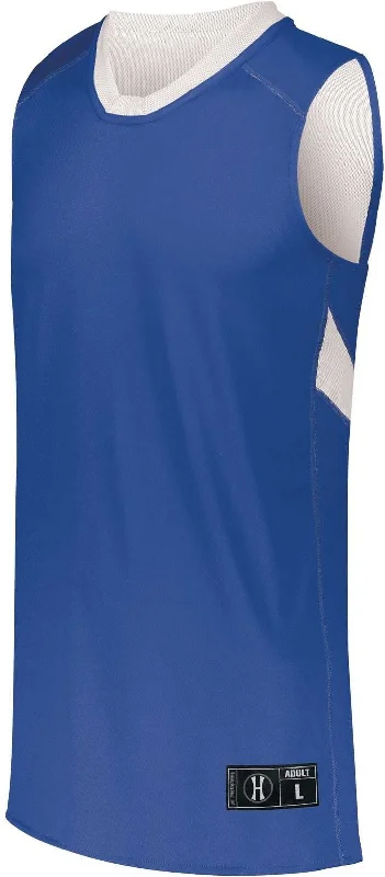 Holloway 224078 Dual-Side Single Ply Basketball Jersey - Royal White