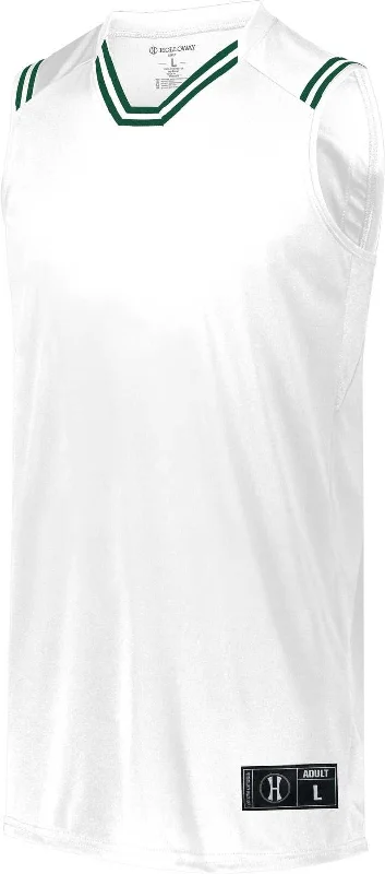 Holloway 224276 Youth Retro Basketball Jersey - White Forest