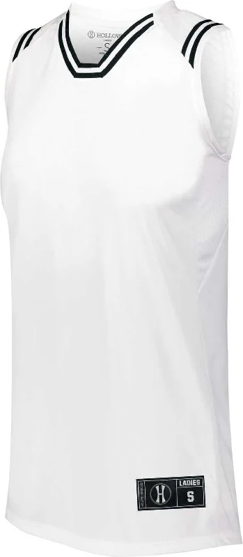 Holloway 224376 Ladies Retro Basketball Jersey - White Black