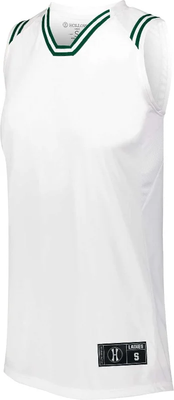 Holloway 224376 Ladies Retro Basketball Jersey - White Forest