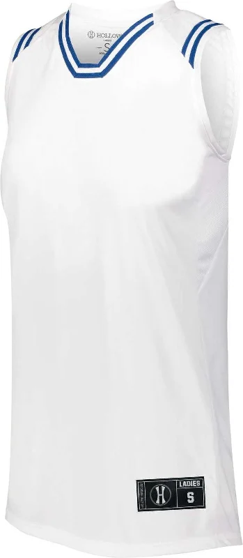 Holloway 224376 Ladies Retro Basketball Jersey - White Royal