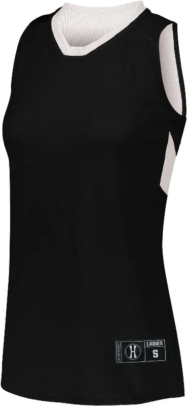 Holloway 224378 Ladies Dual-Side Single Ply Basketball Jersey - Black White