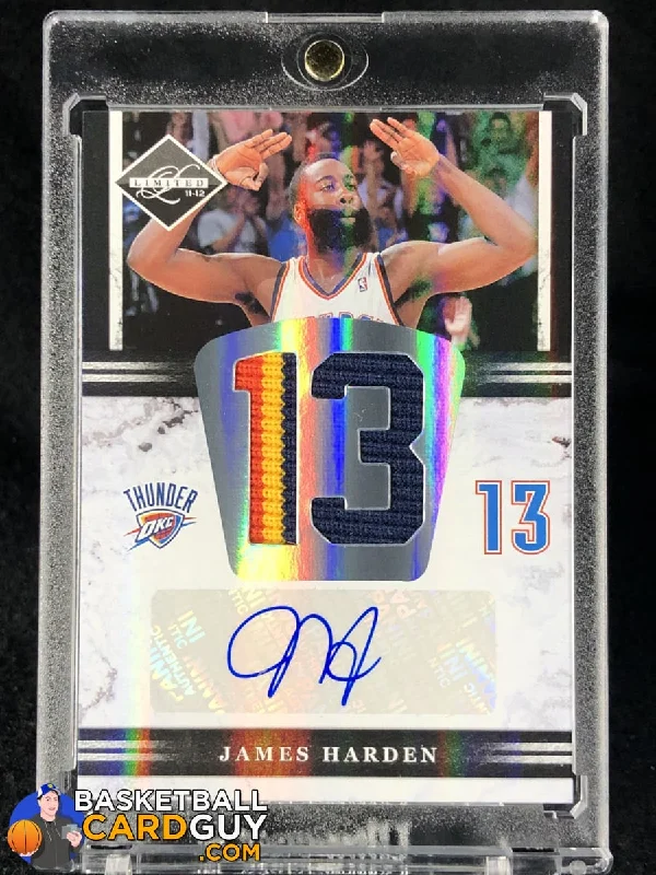 James Harden 2011-12 Limited Jumbo Jersey Numbers Signatures Prime #/25