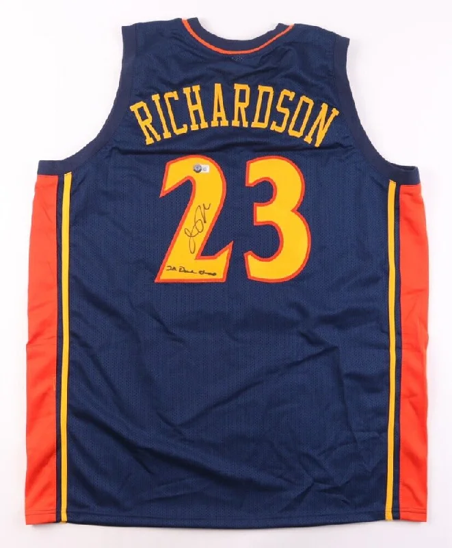 Jason Richardson Signed Golden State Warriors Blue Jersey 2xDunk Champ (Beckett)