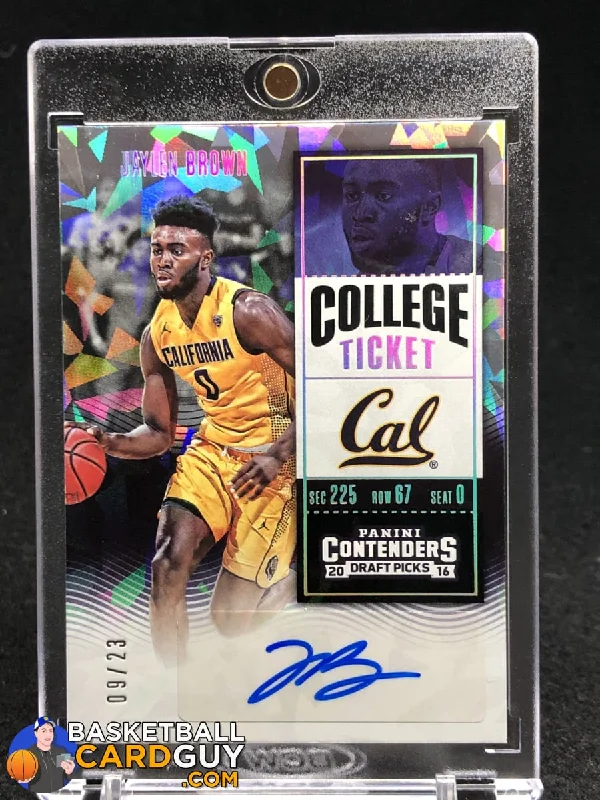 Jaylen Brown 2016-17 Panini Contenders Draft Picks Cracked Ice Ticket AU/Yellow Jersey #/23