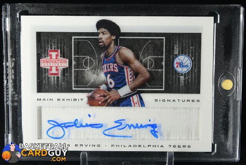 Julius Erving 2013-14 Innovation Main Exhibit Signatures #20 JERSEY NUMBERED #6/25