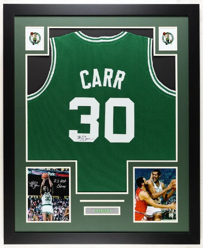 M. L. Carr Signed Boston Celtics 36"x 44" Framed Jersey (JSA COA) 2xNBA Champion