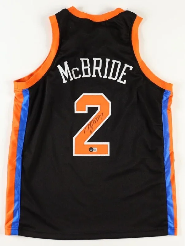 Miles McBride Signed New York Knicks Black Jersey (Beckett) 2021 NBA Draft Pick