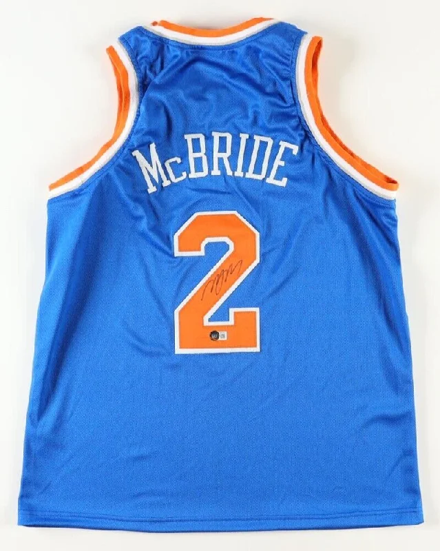 Miles McBride Signed New York Knicks Blue Jersey (Beckett) 2021 NBA Draft Pick