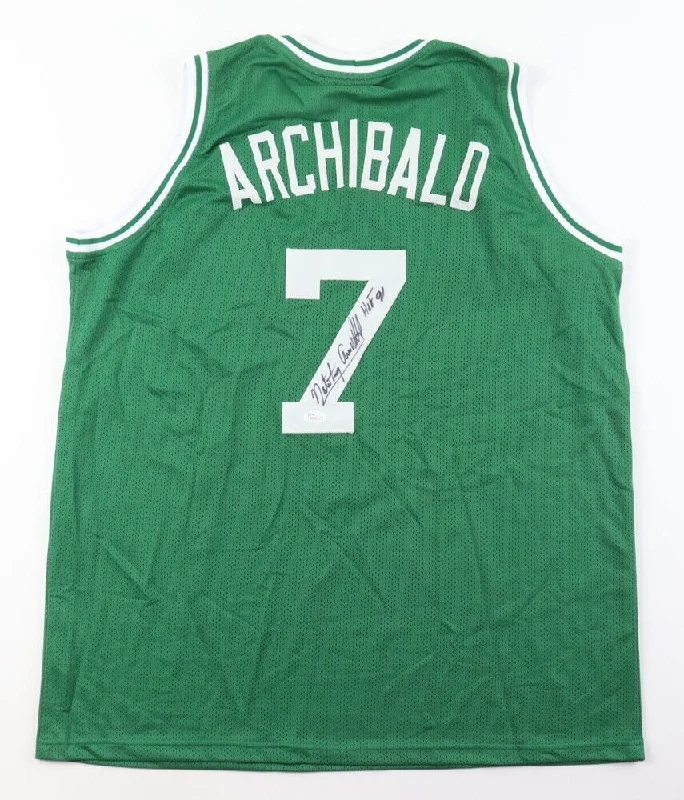 Nate "Tiny" Archibald Signed Boston Celtic Jersey Inscribed "HOF 91" (JSA COA)