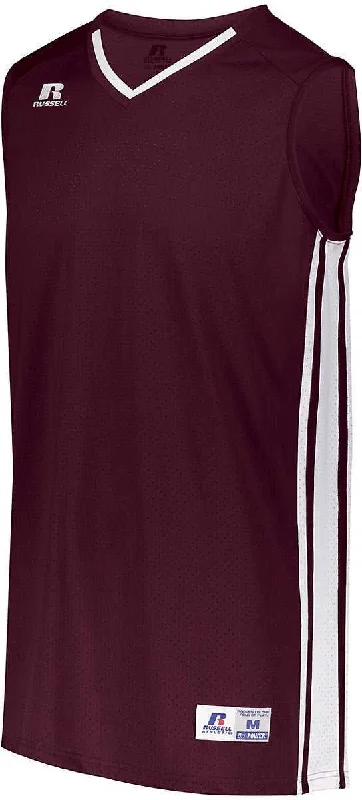 Russell 4B1VTB Youth Legacy Basketball Jersey - Maroon White