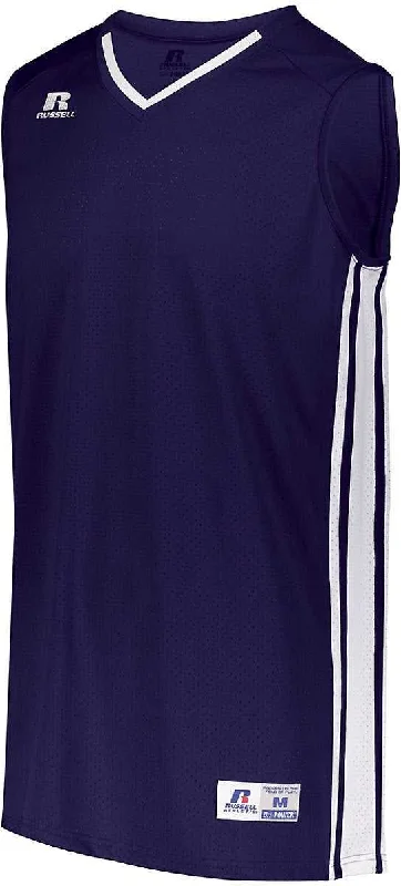 Russell 4B1VTB Youth Legacy Basketball Jersey - Purple White