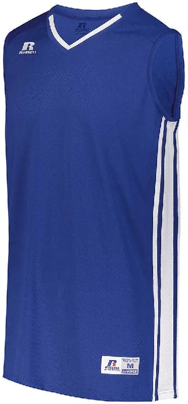 Russell 4B1VTB Youth Legacy Basketball Jersey - Royal White