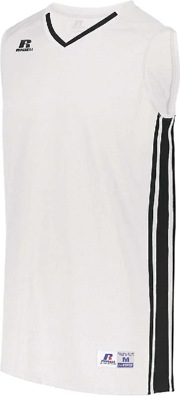 Russell 4B1VTB Youth Legacy Basketball Jersey - White Black