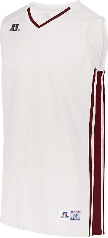 Russell 4B1VTB Youth Legacy Basketball Jersey - White Cardinal