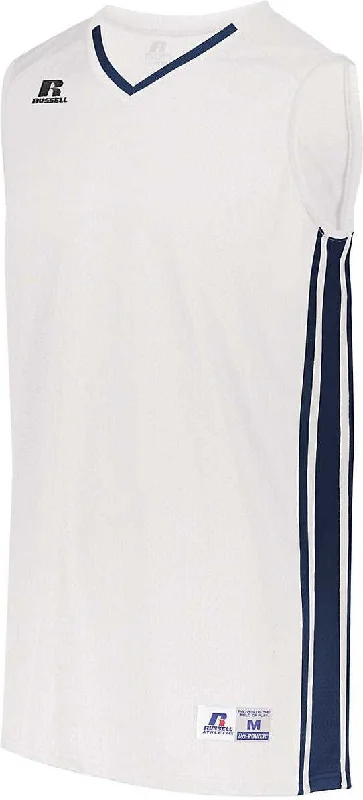 Russell 4B1VTB Youth Legacy Basketball Jersey - White Navy