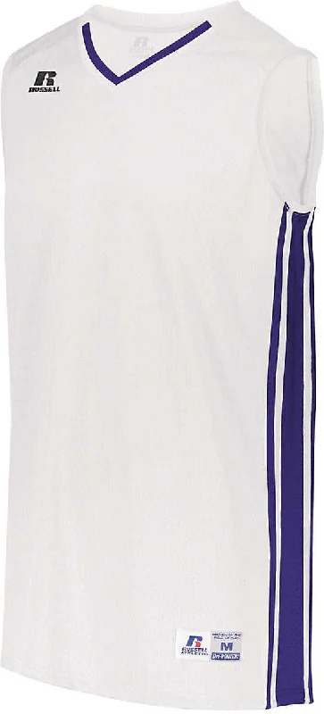 Russell 4B1VTB Youth Legacy Basketball Jersey - White Purple