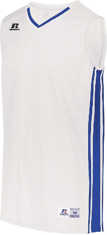 Russell 4B1VTB Youth Legacy Basketball Jersey - White Royal