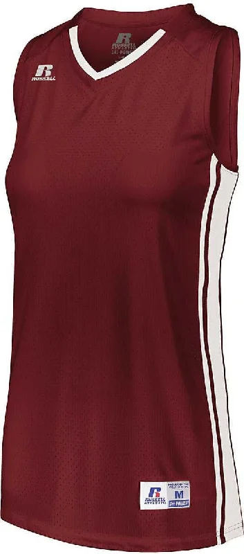 Russell 4B1VTX Ladies Legacy Basketball Jersey - Cardinal White