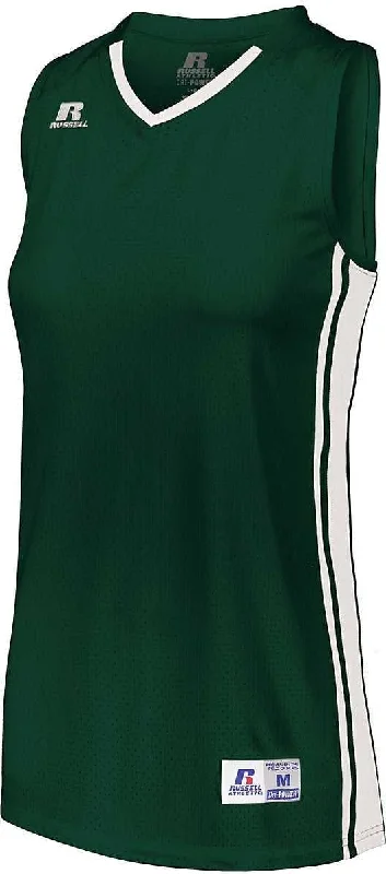 Russell 4B1VTX Ladies Legacy Basketball Jersey - Dark Green White