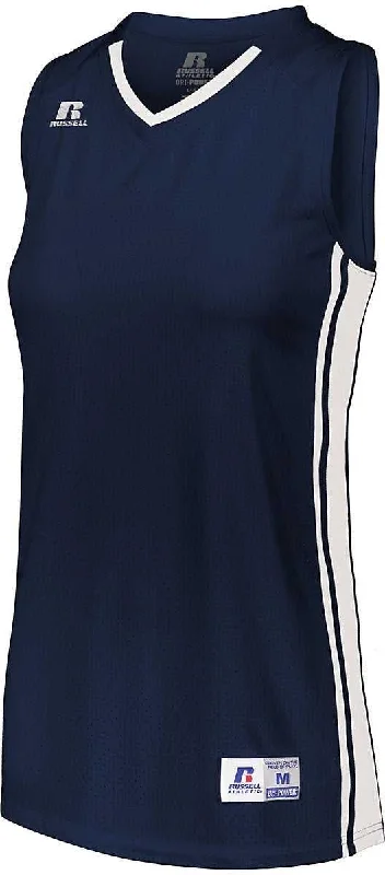 Russell 4B1VTX Ladies Legacy Basketball Jersey - Navy White