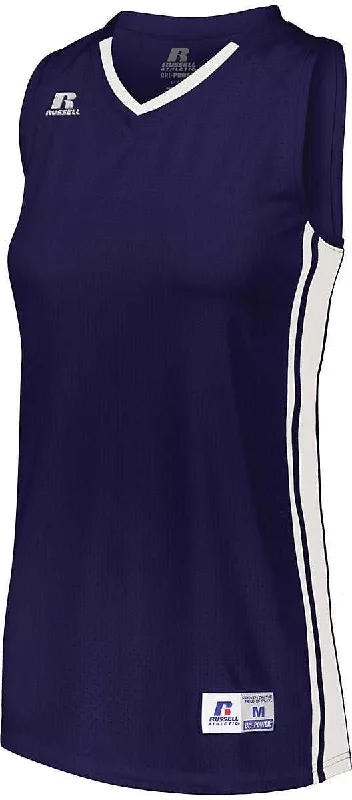 Russell 4B1VTX Ladies Legacy Basketball Jersey - Purple White