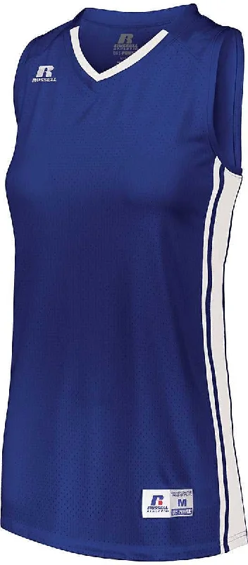 Russell 4B1VTX Ladies Legacy Basketball Jersey - Royal White