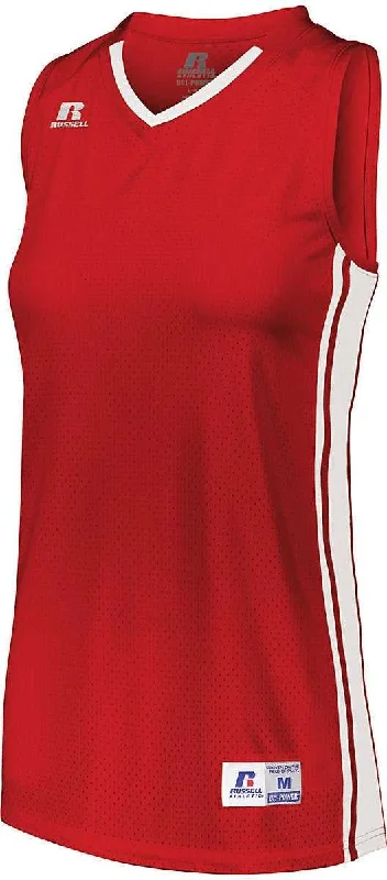 Russell 4B1VTX Ladies Legacy Basketball Jersey - True Red White