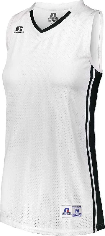 Russell 4B1VTX Ladies Legacy Basketball Jersey - White Black