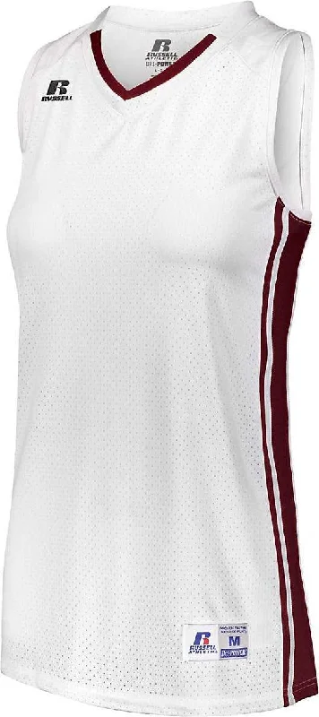 Russell 4B1VTX Ladies Legacy Basketball Jersey - White Cardinal