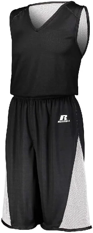 Russell 5R5DLB Youth Undivided Single Ply Reversible Jersey - Black White