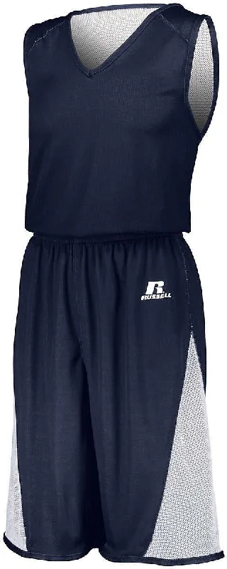 Russell 5R5DLB Youth Undivided Single Ply Reversible Jersey - Navy White