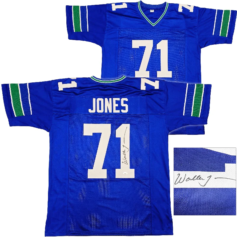 Seattle Seahawks Walter Jones Autographed Blue Jersey JSA Stock #234534