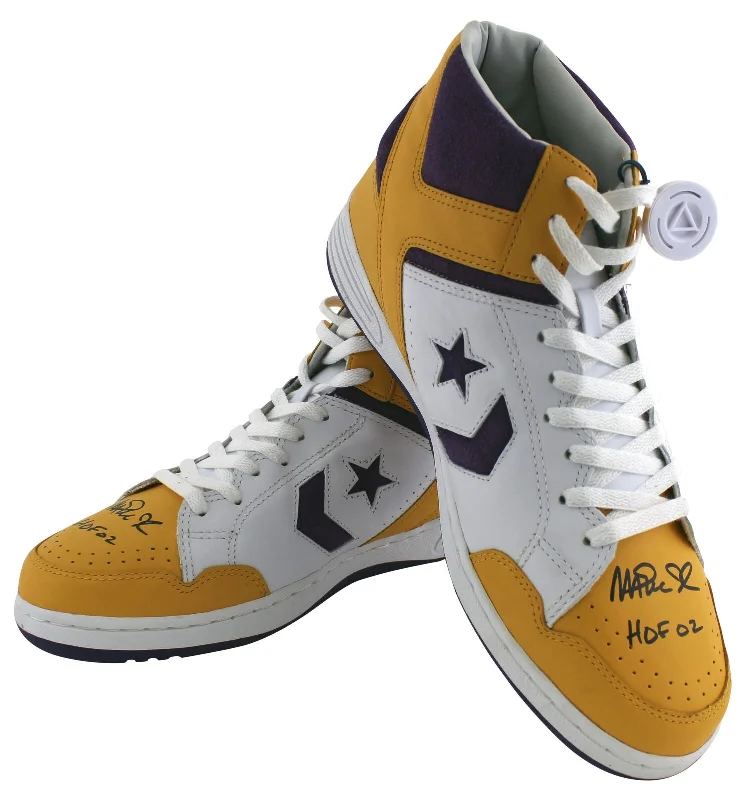 Lakers Magic Johnson "HOF 02" Authentic Signed Converse Weapon Shoes BAS Witness