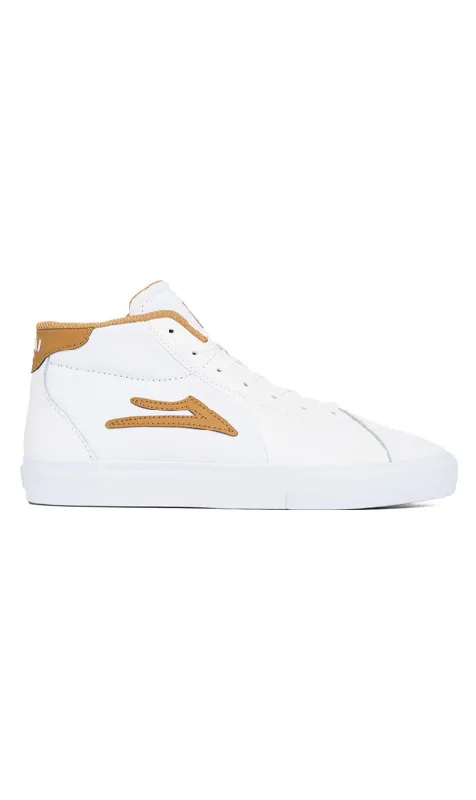 Lakai Flaco II Mid Mens Shoes White/Tobacco