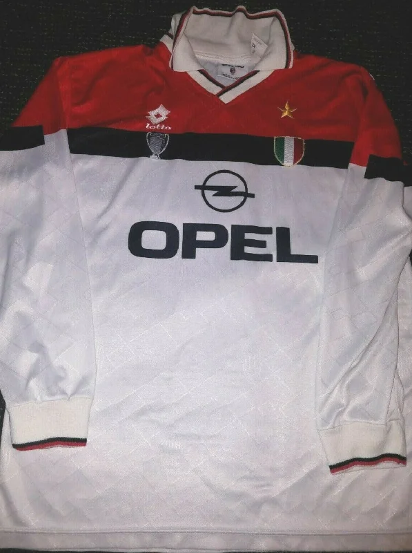 AC Milan Lotto Long Sleeve 1994 1995 White Jersey Maglia Shirt XL