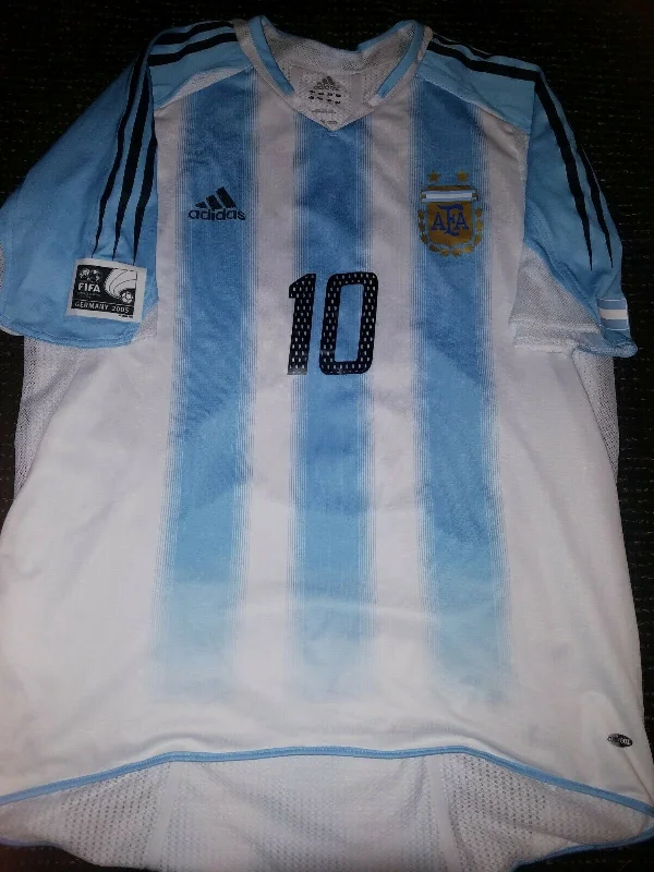 Aimar Argentina 2005 CONFEDERATIONS CUP MATCH WORN Jersey Camiseta L