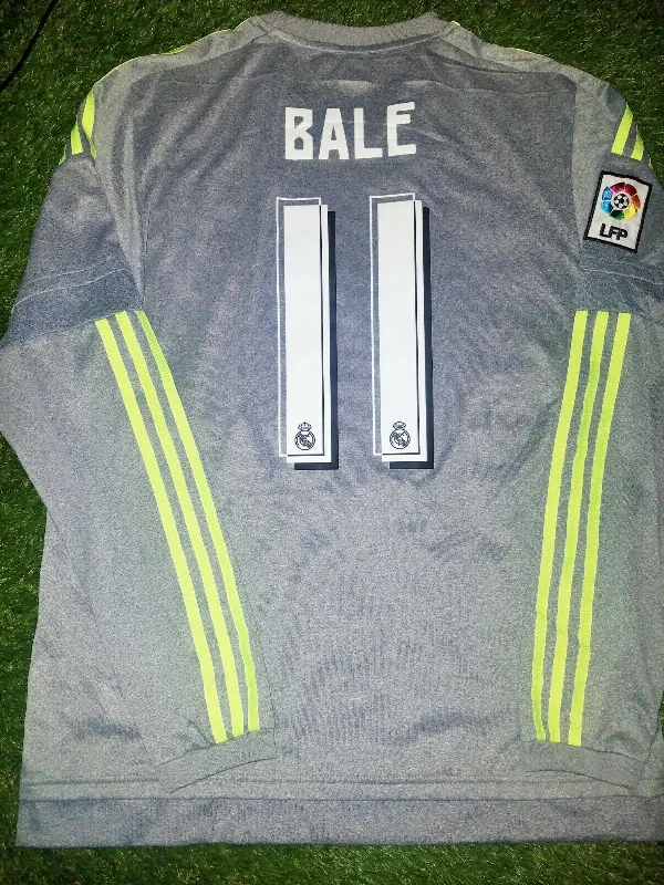 Bale Real Madrid 2015 2016 Long Sleeve Gray Jersey Camiseta Shirt Maglia L