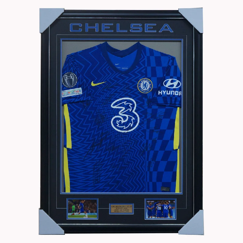 Chelsea Signed 2021/22 Team Signed Jersey Framed Jorginho Lukaka Alonso  + COA - 4980