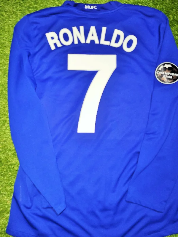 Cristiano Ronaldo Manchester United UEFA 2008 2009 Away Long Sleeve Soccer Jersey Shirt M SKU# 287616-403